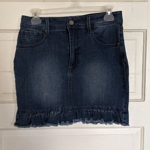 Black Label Large ruffle Jean skirt